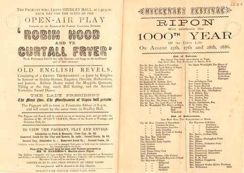 programme for Ripon Millenary